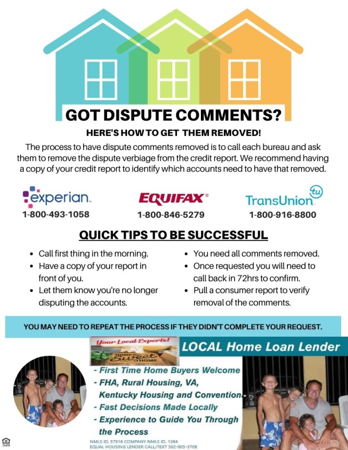 Disputes on Credit Report and Kentucky Mortgage Loan Approval? Applying for a Kentucky Mortgage Soon? Don't Dispute that Account